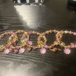 Purple flower set of 5